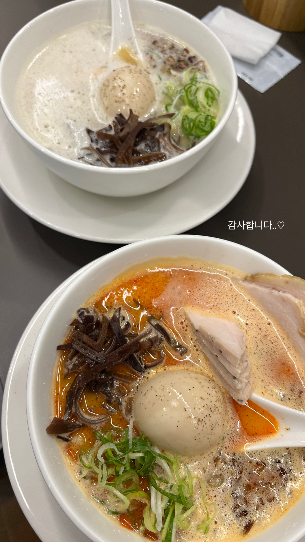 두 그릇의 라멘 사진